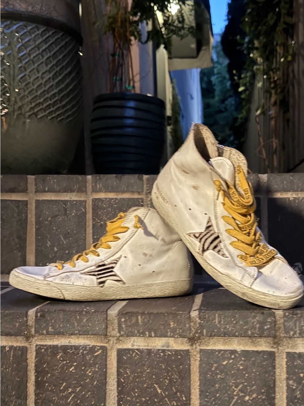 Golden Goose Leather Francy Penstar Hi-Top Sneakers (White, W-38EU/8US)